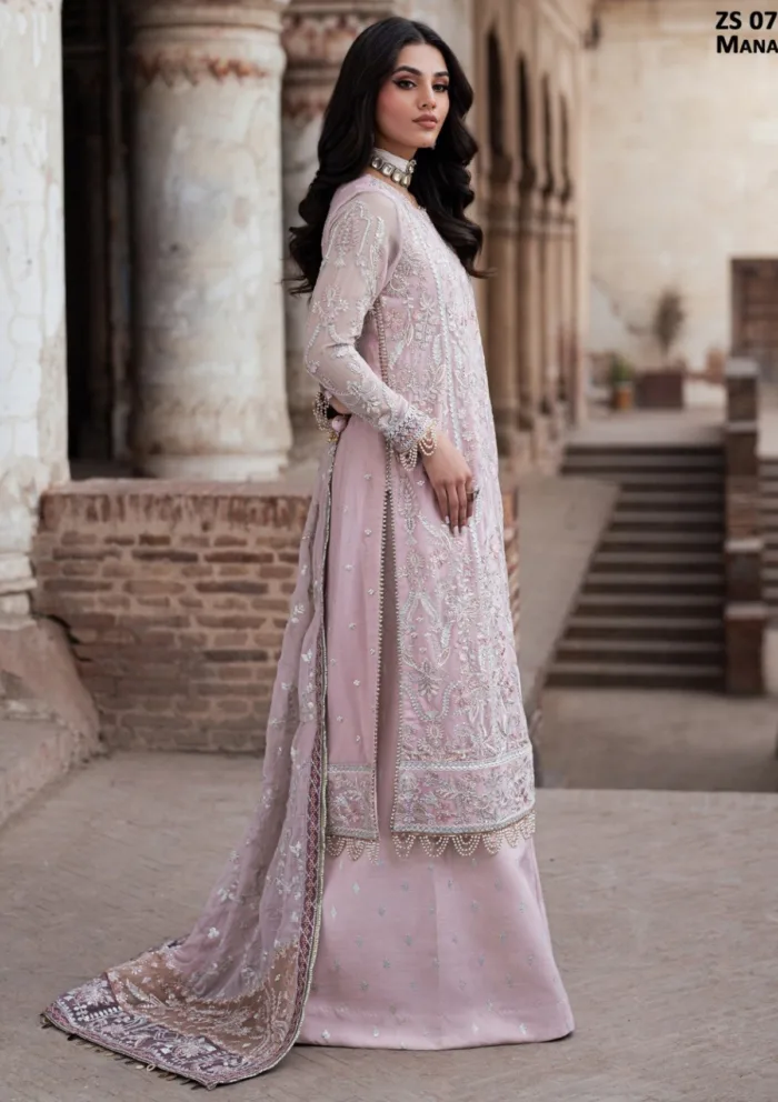 Zarif Wedding ZR25 07 Manara Shehnai Luxury Lawn Collection - Image 7