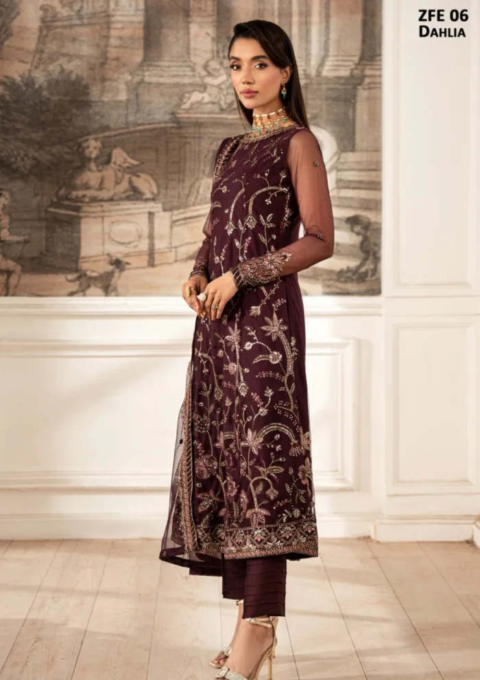 Zarif ZFE25 06 Dahlia Luxury Lawn Collection - Image 2