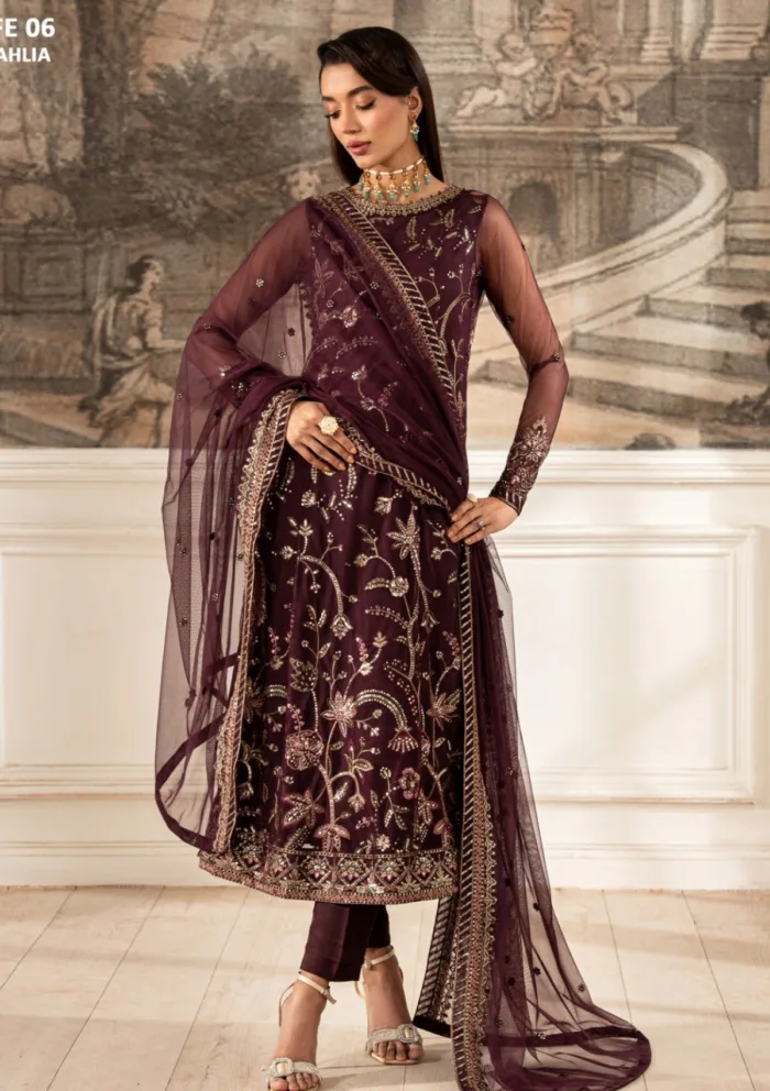 Zarif ZFE25 06 Dahlia Luxury Lawn Collection - Image 5