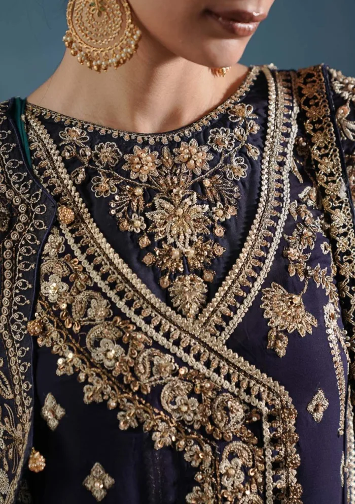 Zarqash Festive Chiffon ZQ24 2A ADA Lakhnawi Luxury Lawn Collection - Image 5