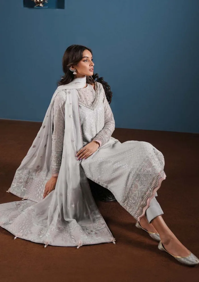 Zarqash Festive Chiffon ZQ24 4A NOOR Lakhnawi Luxury Lawn Collection - Image 3