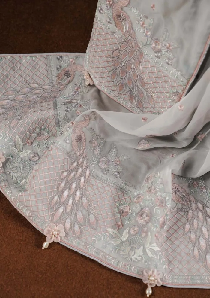 Zarqash Festive Chiffon ZQ24 4A NOOR Lakhnawi Luxury Lawn Collection - Image 5