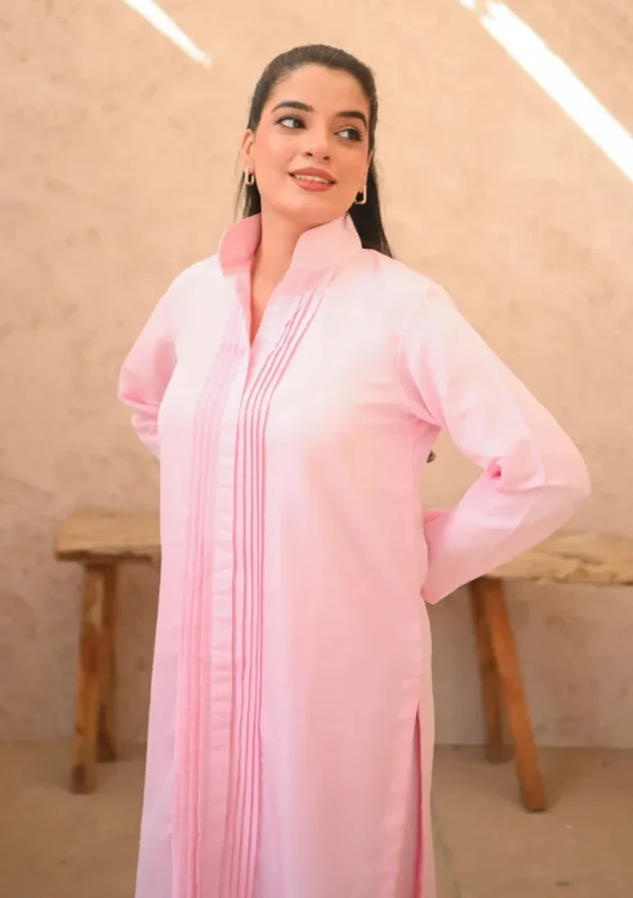 Zauk Drop 1 Two Piece Misty Rose Basics Luxury Lawn Collection - Image 2