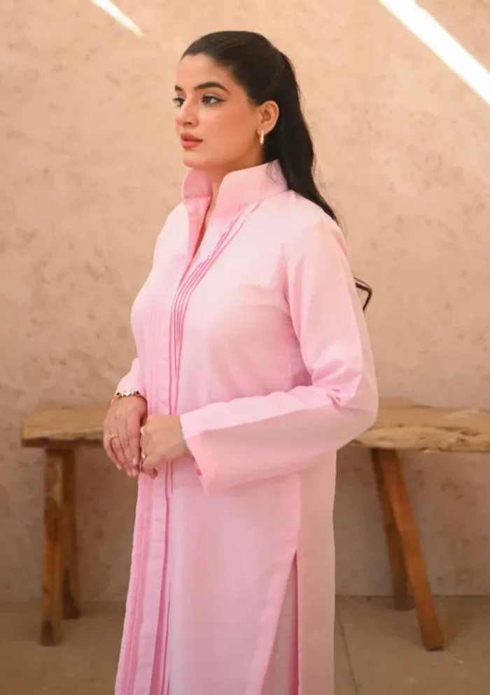 Zauk Drop 1 Two Piece Misty Rose Basics Luxury Lawn Collection - Image 4