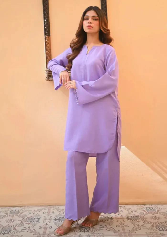 Zauk Drop 1 Two Piece Orchid Basics Luxury Lawn Collection - Image 2