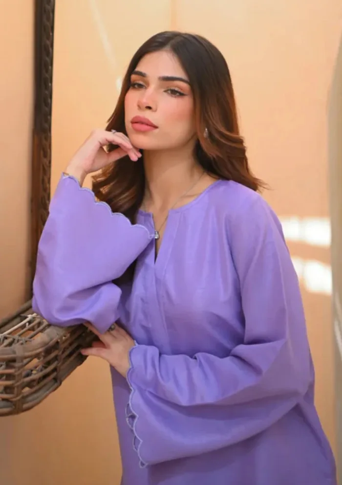 Zauk Drop 1 Two Piece Orchid Basics Luxury Lawn Collection - Image 3