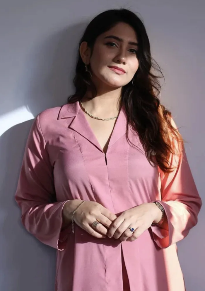 Zauk Flamingo Pink Two Piece Luxury Lawn Collection - Image 3
