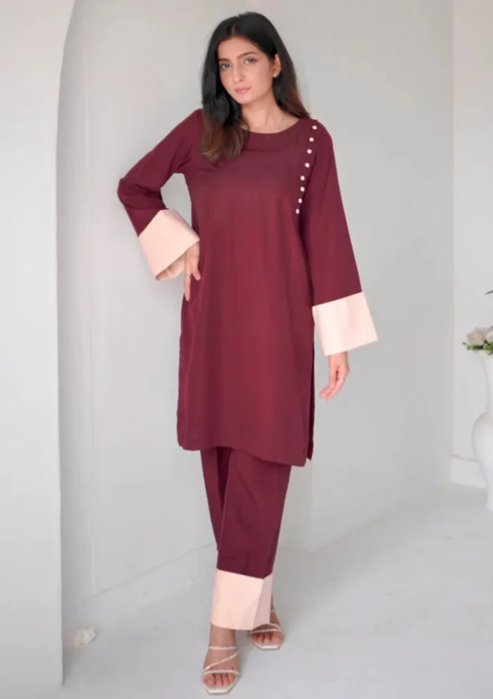 Zauk Scarlet Two Piece Luxury Lawn Collection - Image 3