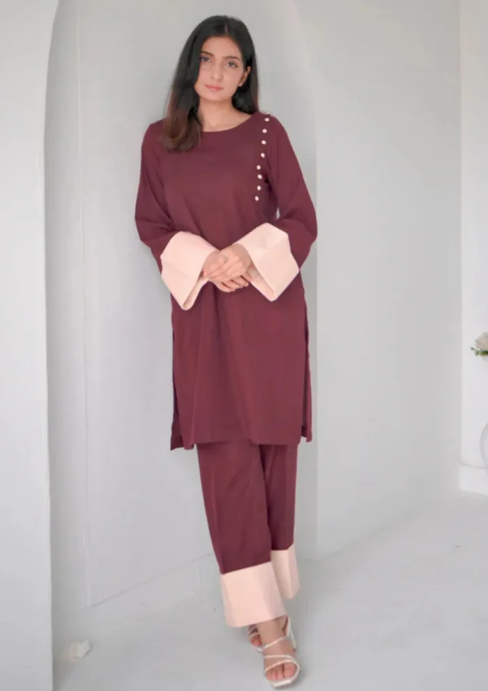 Zauk Scarlet Two Piece Luxury Lawn Collection - Image 5