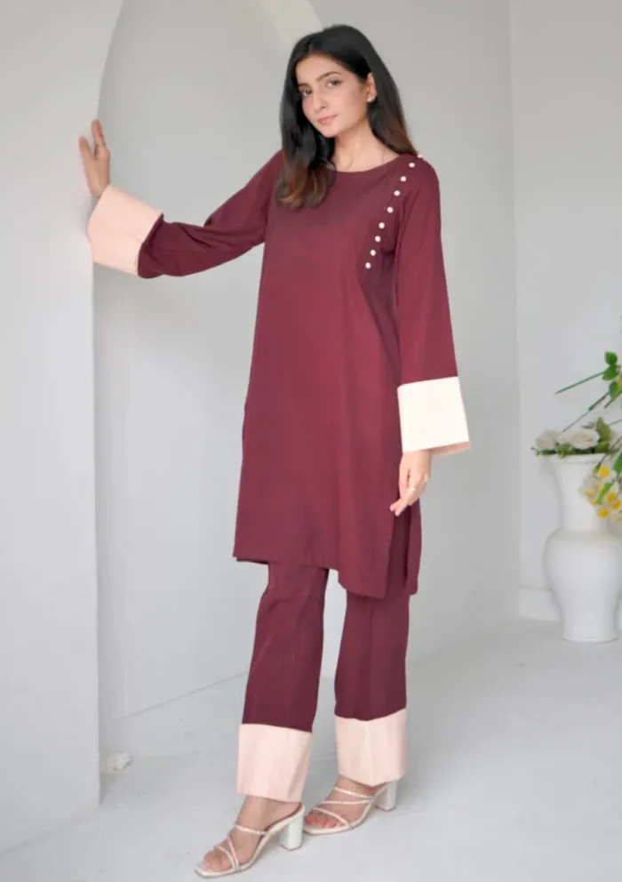 Zauk Scarlet Two Piece Luxury Lawn Collection - Image 6