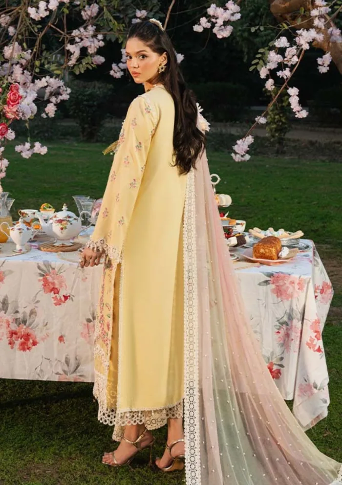 Zevk Vol II LIME Flora Festive 25 Luxury Lawn Collection - Image 2
