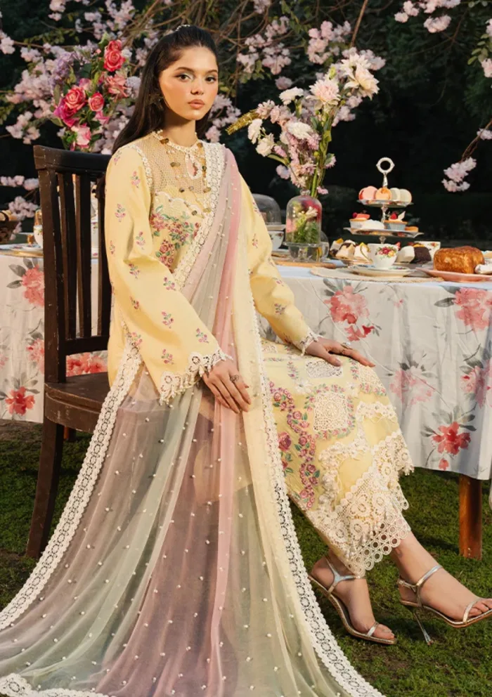 Zevk Vol II LIME Flora Festive 25 Luxury Lawn Collection - Image 3