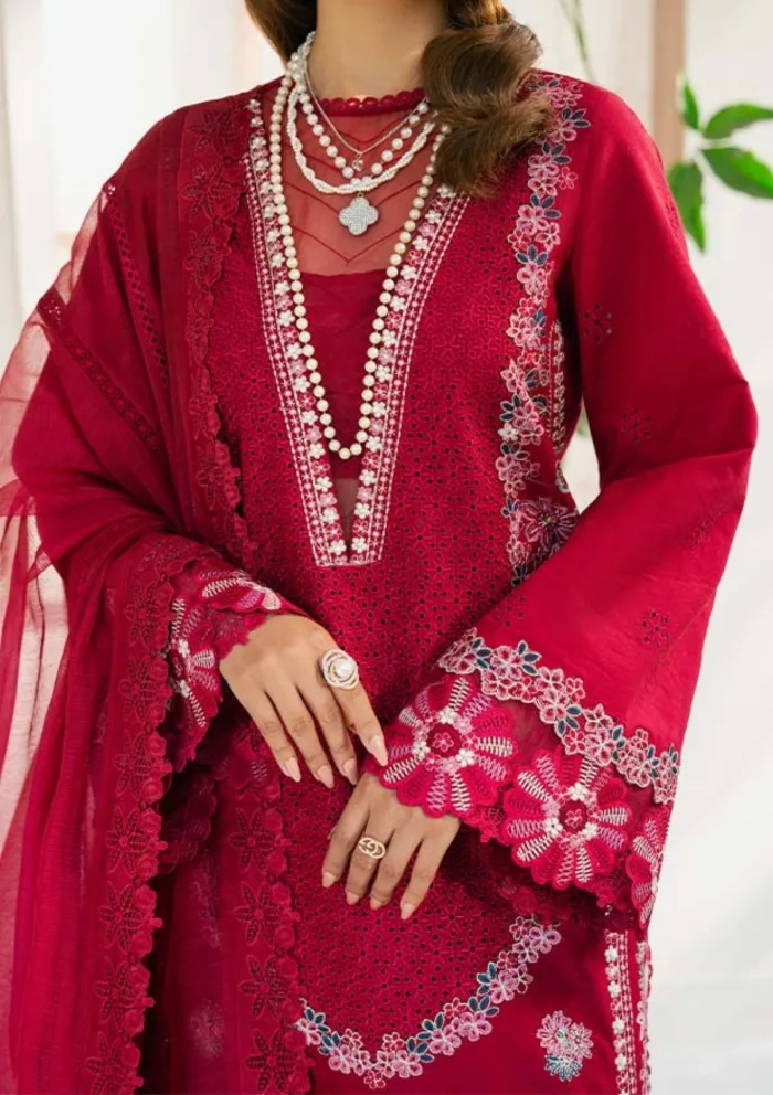 Zevk Vol II ZINNIA Flora Festive 25 Luxury Lawn Collection - Image 3