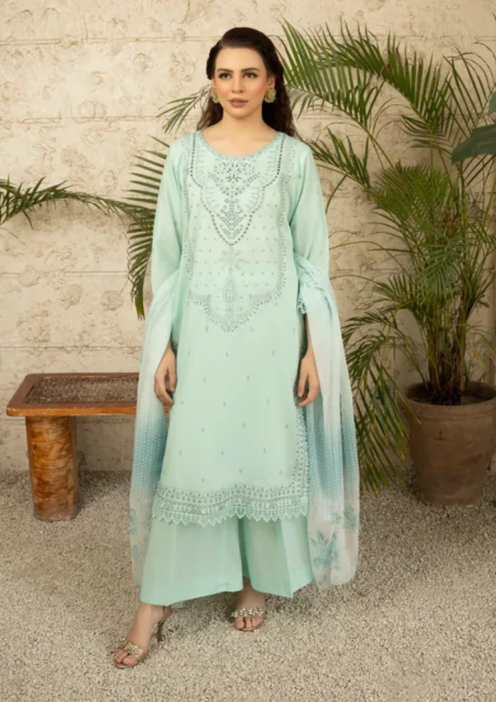 Ziara MCL 02 Zara Embroidered 25 Luxury Lawn Collection - Image 2