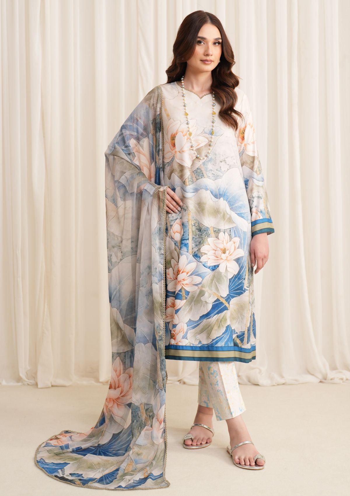 Zarif D-03 Aslaan Georgette Silk Prints Winter Collection 1 Zarif D-03 Aslaan