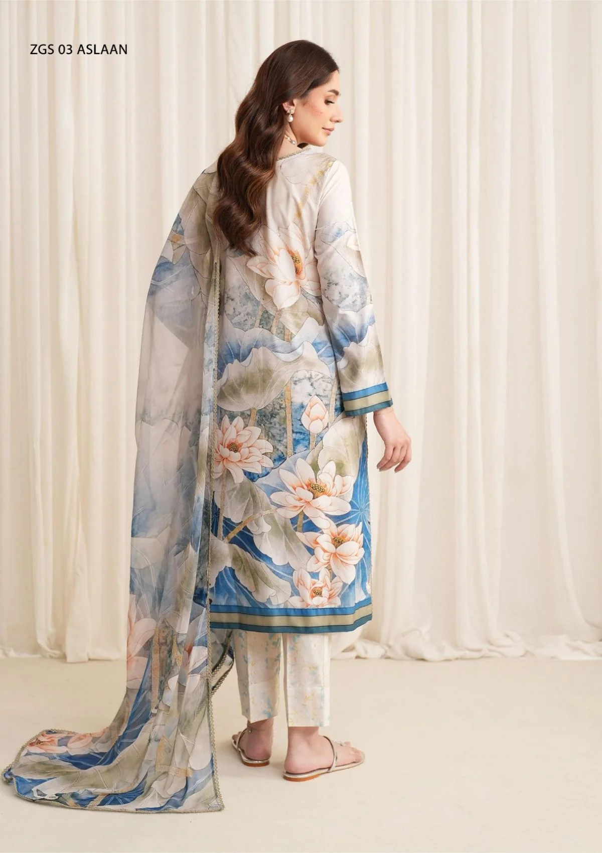 Zarif D-03 Aslaan Georgette Silk Prints Winter Collection 3 Zarif D-03 Aslaan