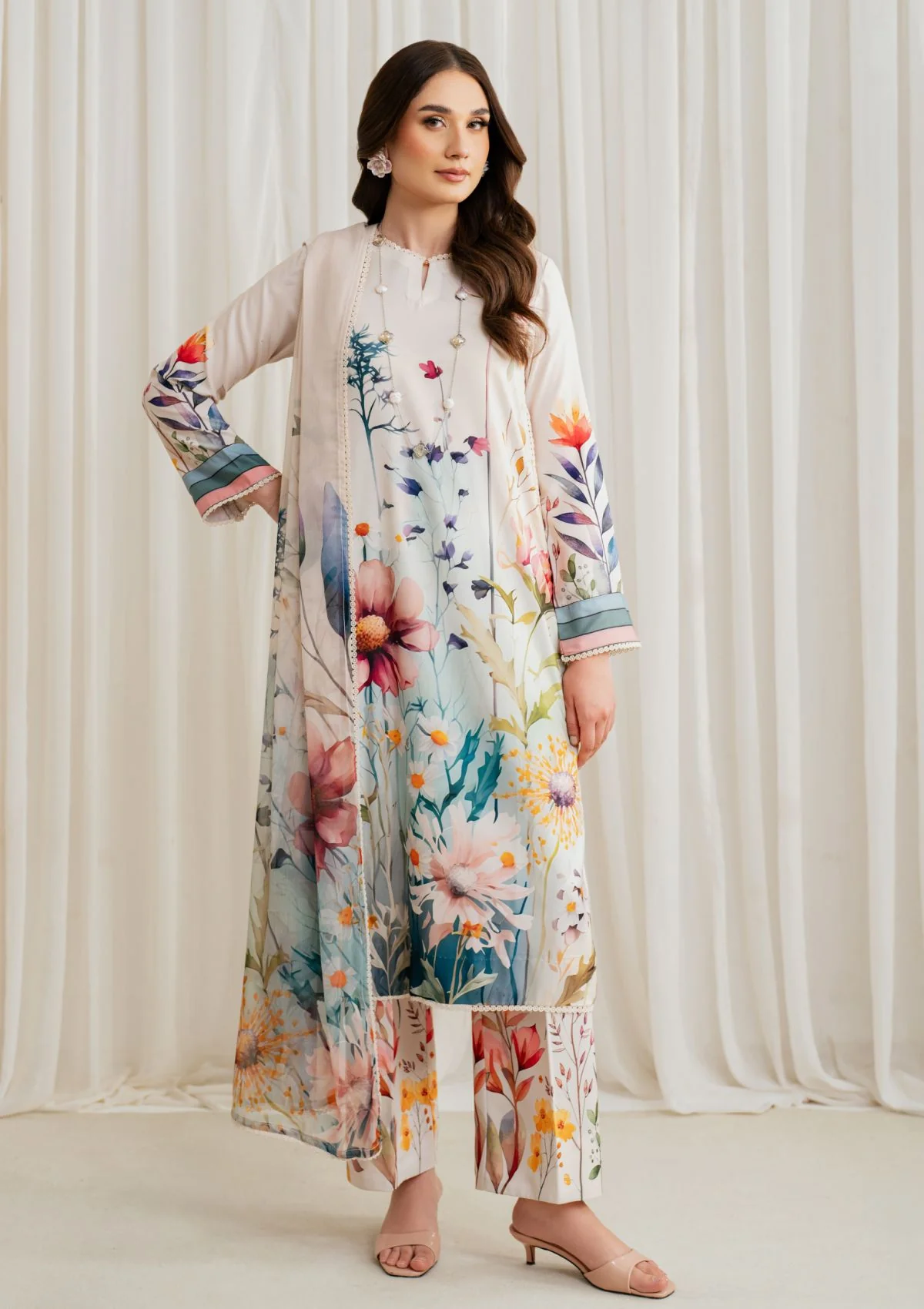 Zarif D-07 Ezrah Print Georgette Silk Winter Collection 1 Zarif D-07 Ezrah