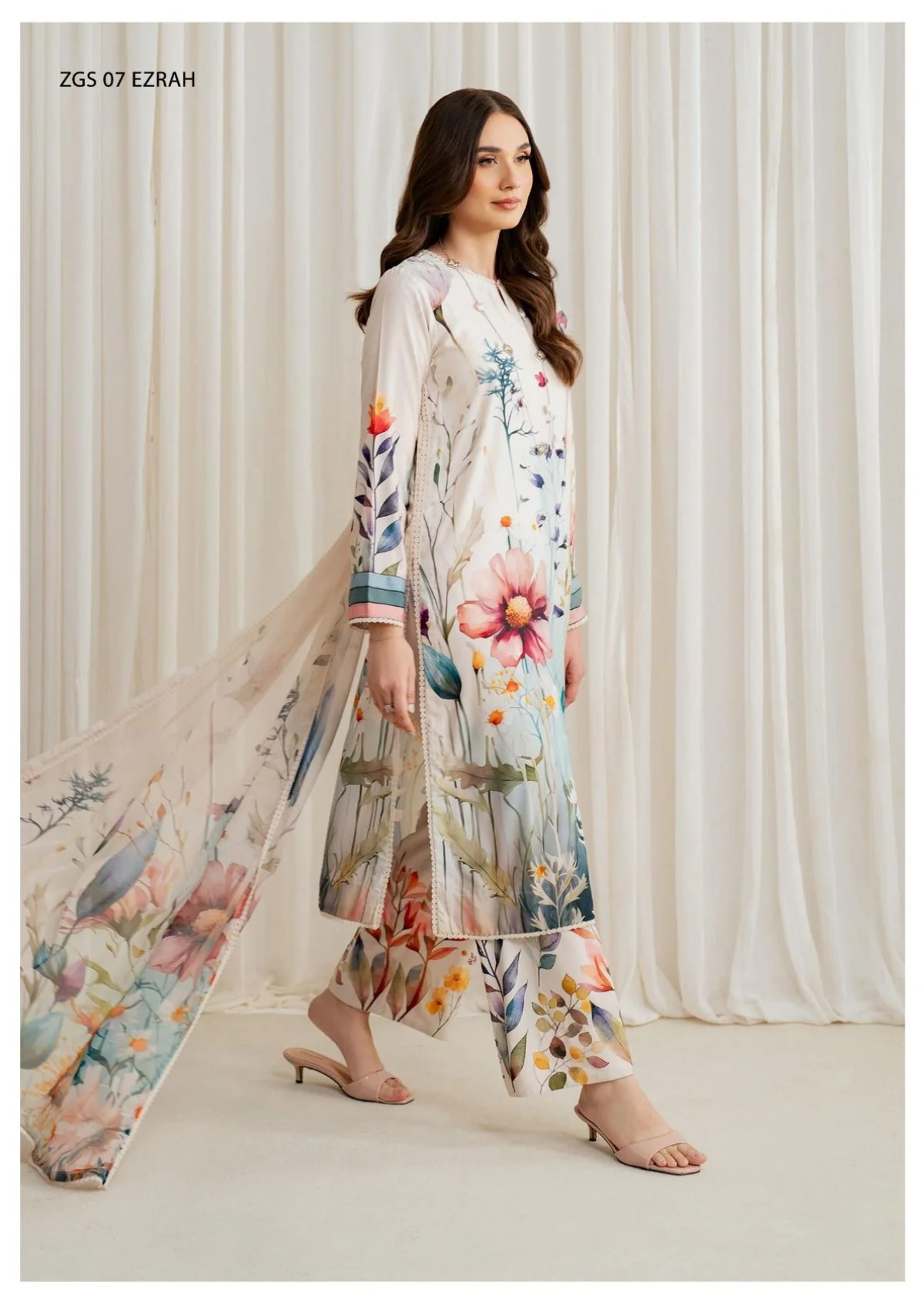 Zarif D-07 Ezrah Print Georgette Silk Winter Collection 3 Zarif D-07 Ezrah