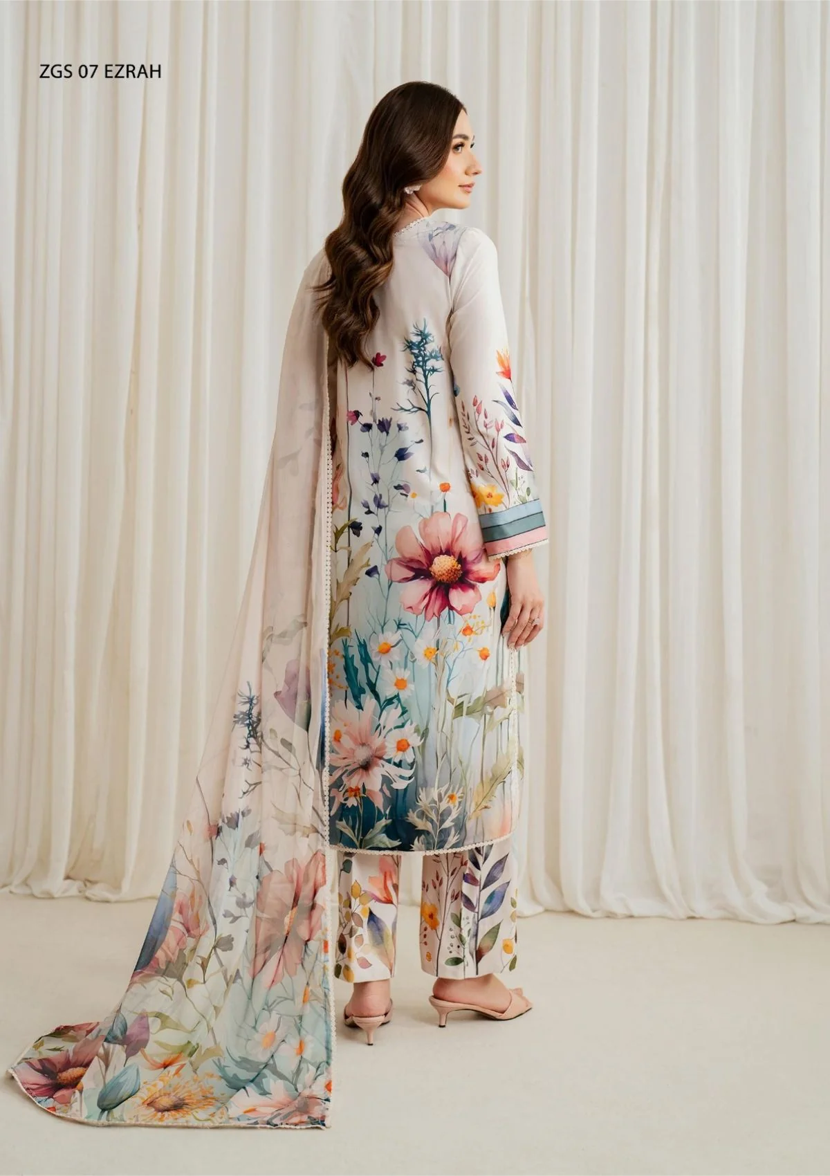 Zarif D-07 Ezrah Print Georgette Silk Winter Collection 4 Zarif D-07 Ezrah