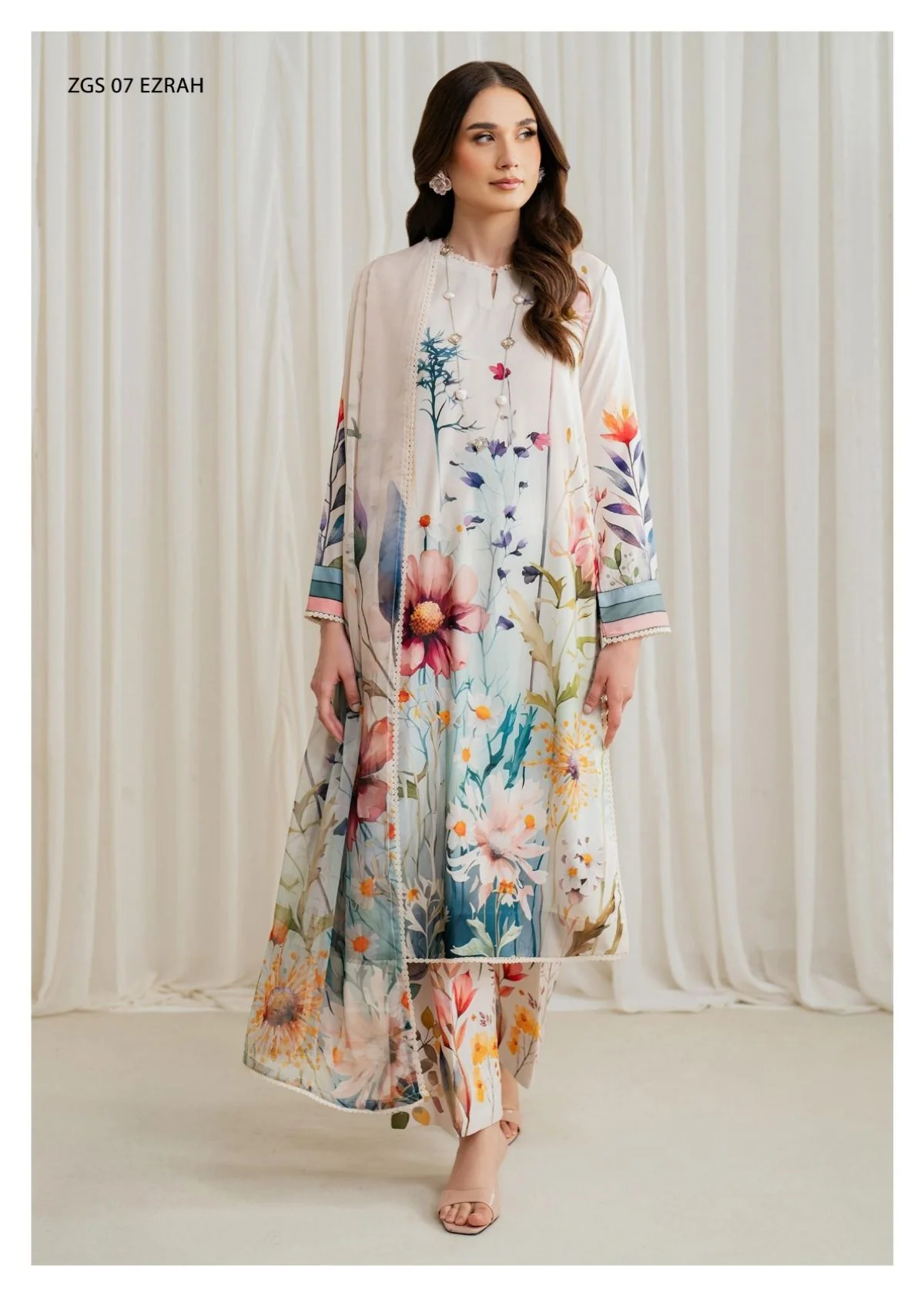 Zarif D-07 Ezrah Print Georgette Silk Winter Collection 5 Zarif D-07 Ezrah