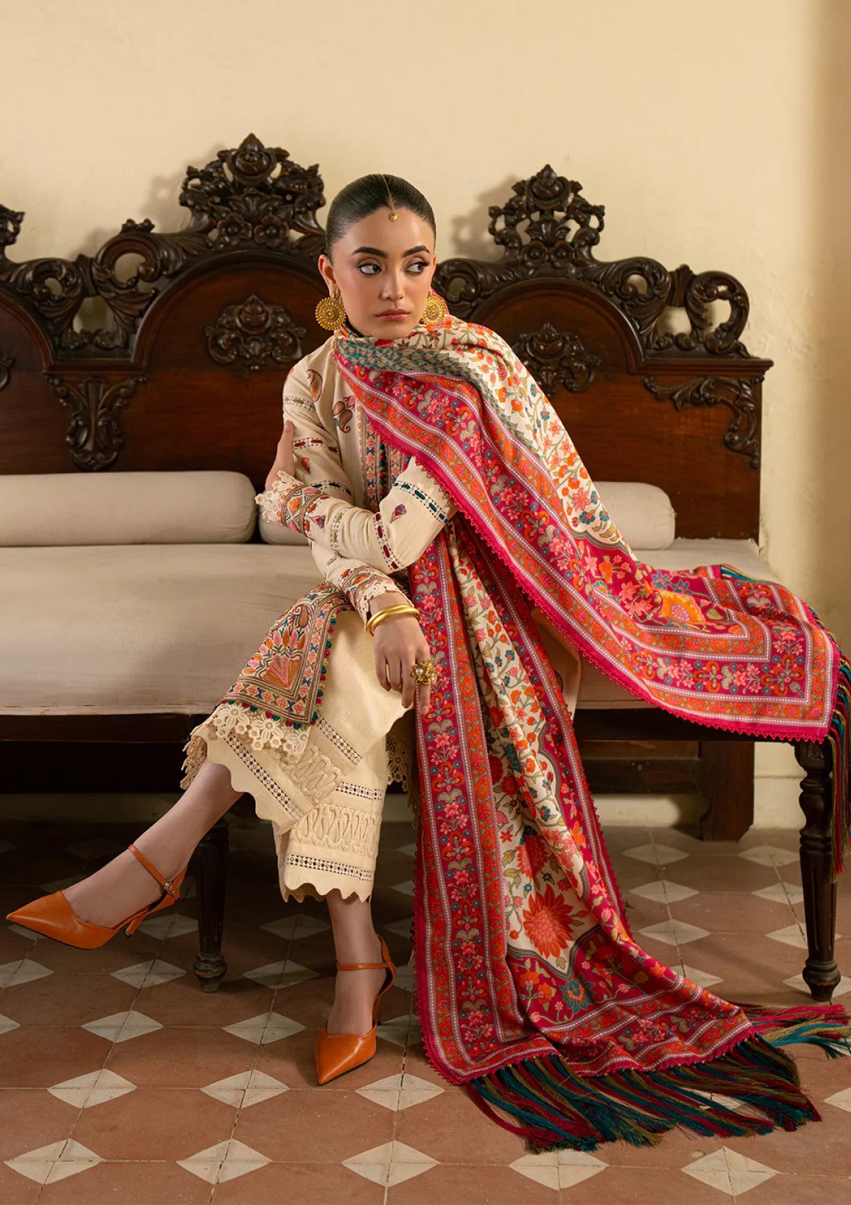 Bin Ilyas Bgk-61 A Gulrukh Khaddar 25 Winter 4 Bin Ilyas Bgk 61 A