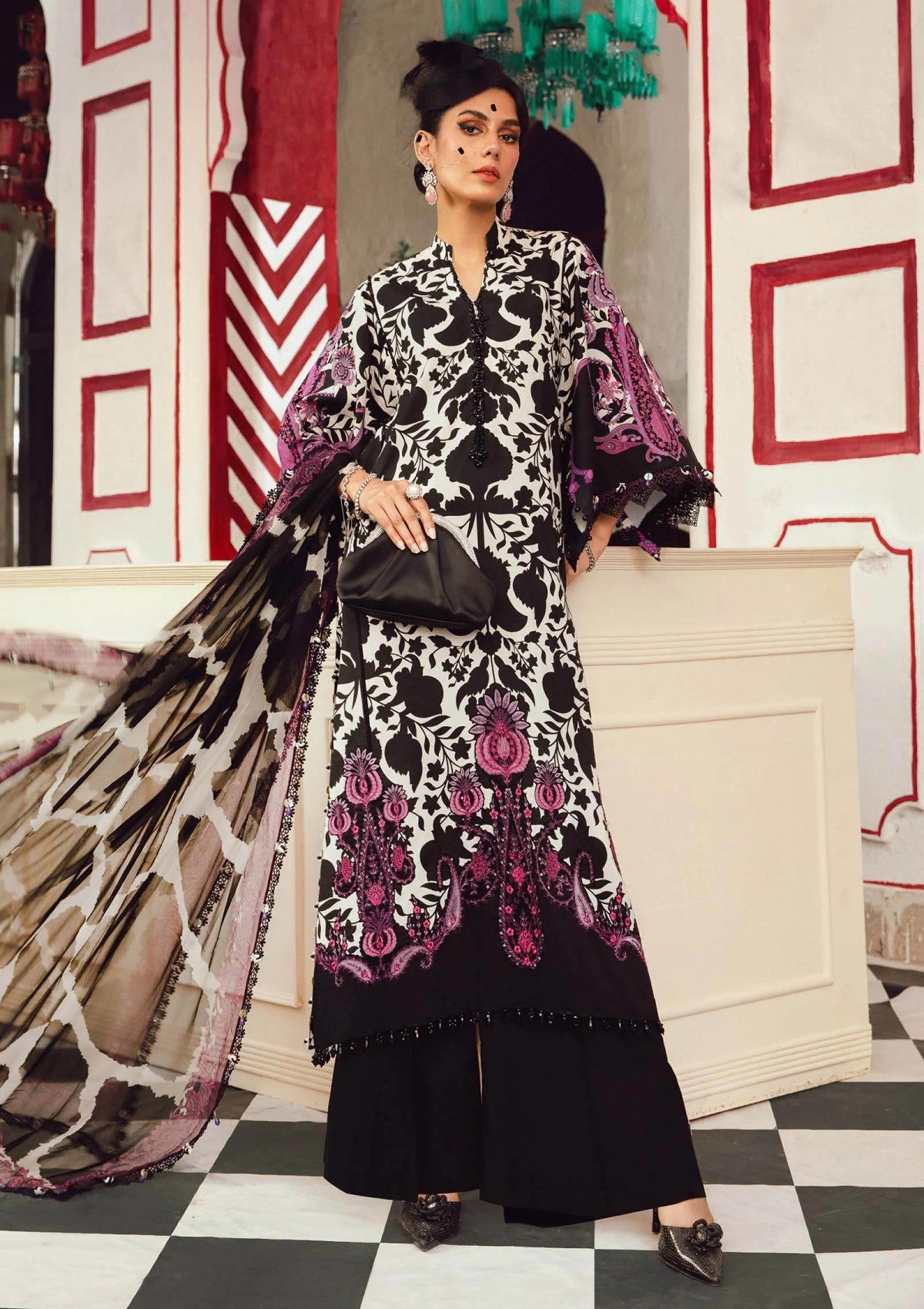 Maria B Rani Mahal Mrm-04 B M Prints 25 Winter Collection 1 Maria B Rani Mahal Mrm-04 B
