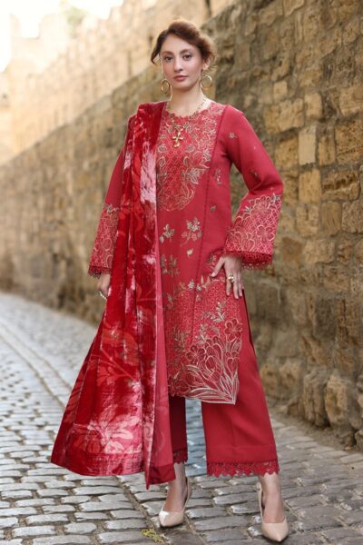 Shop Pakistani Clothes Online Uk 15 Rang Rasiya Carnation Luxury Shawl Edit Cwd-02 Cold Brew
