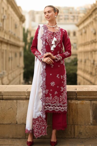 Shop Pakistani Clothes Online Uk 14 Rang Rasiya Carnation Luxury Shawl Edit Cwd-05 Rose