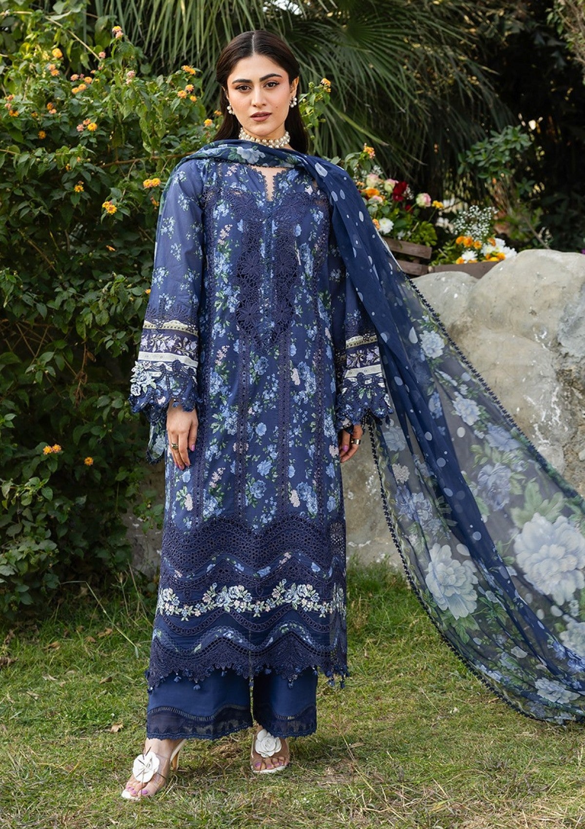 Elaf Premium Neel Erc 3B Lawn Chikankari Prints 26 3 Elaf Premium Neel Erc 3B Lawn Chikankari Prints 26 - Image 3