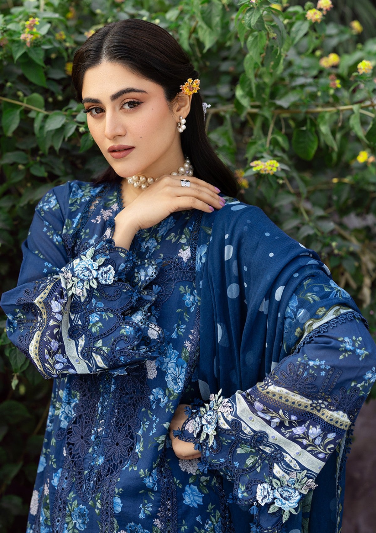 Elaf Premium Neel Erc 3B Lawn Chikankari Prints 26 4 Elaf Premium Neel Erc 3B Lawn Chikankari Prints 26 - Image 4