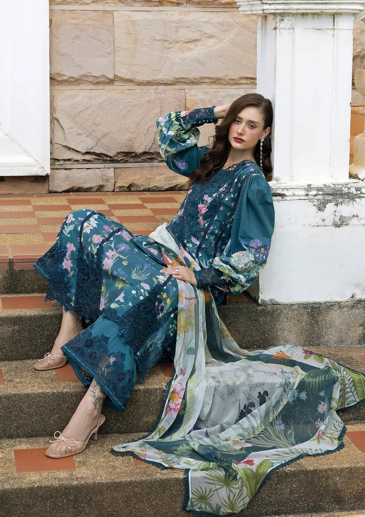 Elaf Premium Oceana Veil Esa-05A Lawn Signature Embroidered Prints 26 3 Elaf Premium Oceana Veil Esa-05A Lawn Signature Embroidered Prints 26 - Image 3