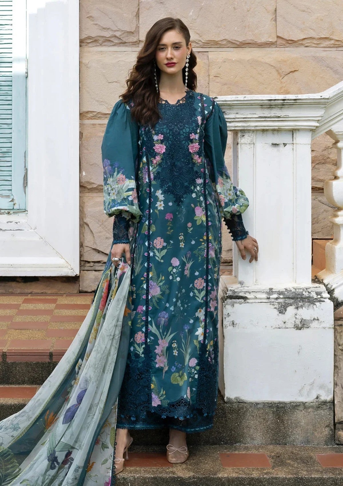 Elaf Premium Oceana Veil Esa-05A Lawn Signature Embroidered Prints 26 1 Elaf Premium Oceana Veil Esa-05A Lawn