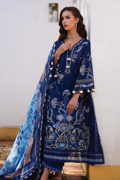 Farah Talib Aziz Nia Navy Fta-08 Lawn