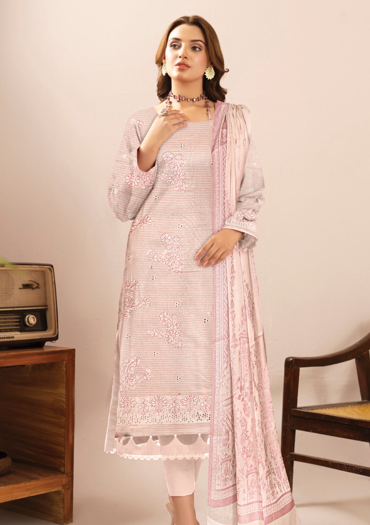 Humdum T Pink Lawn Embroidered 1 Humdum T Pink Lawn