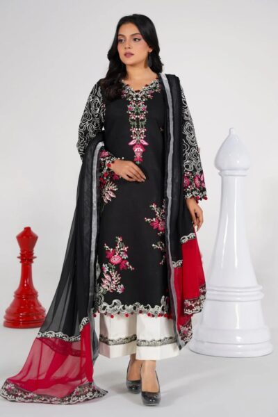 Abeer Rasheed Laal Luxury Black Lawn Collection 2026
