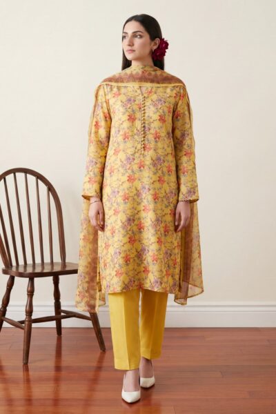 Formals Rubaaiyat Shamoz Silk Rss 02 Yellow Lawn Collection 2026