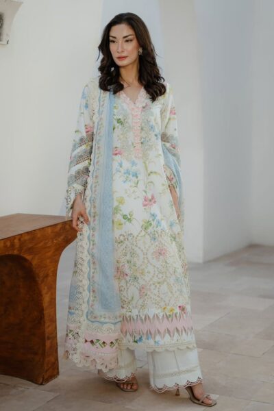 Mm Manara Summer Dreams D 07 White Gaura Lawn Collection 2026