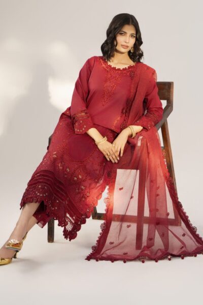Rayasha Embroidered Rl 1303 Wine Luxe Lawn Collection 2026