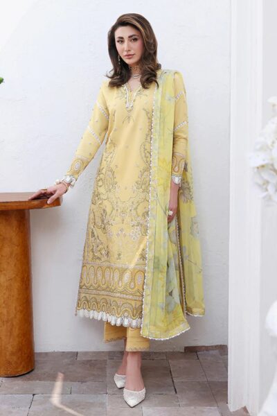 Roheenaz Floral Reveire Runss 607 Summer Glow Lawn Collection 2026