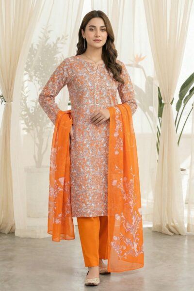 Rubaaiyat R Prints Volume 3 D Orange Lawn Collection 2026