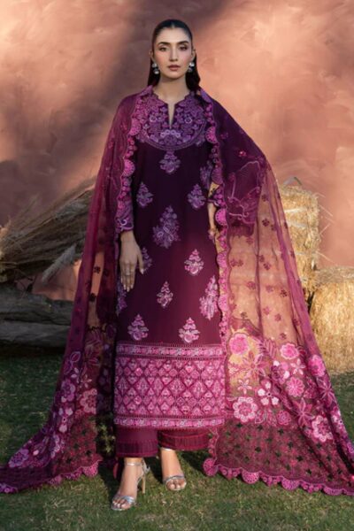 Zarizaa Aura Of Flora Luxury Berry Lawn Collection 2026