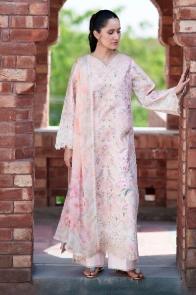 Neeshay Summer Lines Lawn Vol Ii Peachline