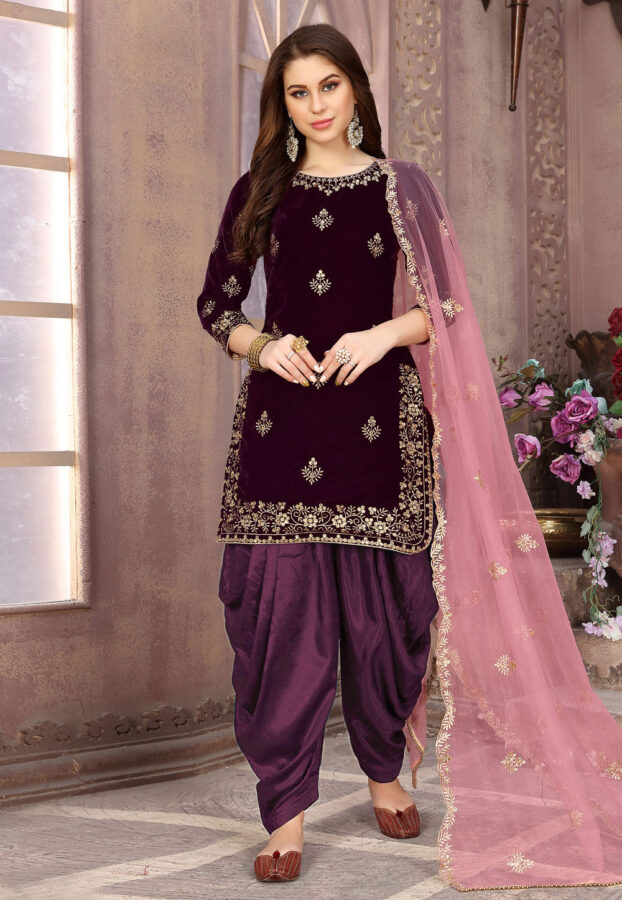 Velvet Punjabi Suit