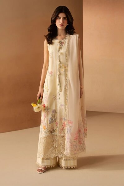 Afrozeh Lawn Hazelen Yellow