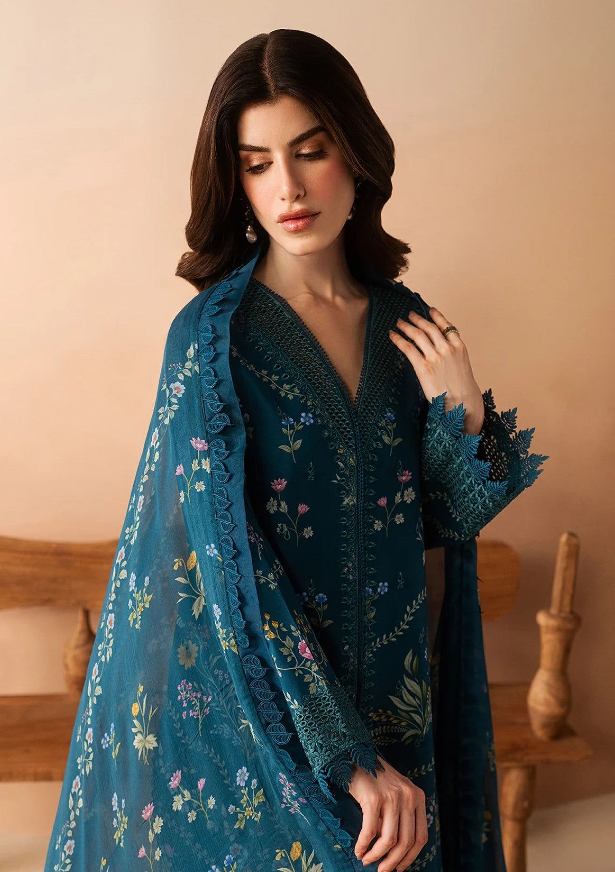 Afrozeh Lawn Luem Teal Haze Summer Edit 4 Afrozeh Lawn Luem Teal Haze Summer Edit