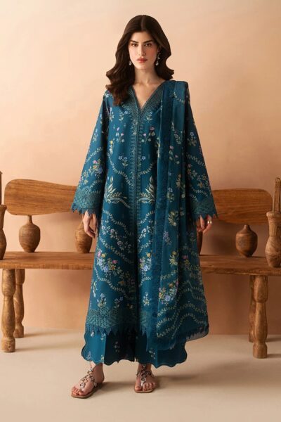 Afrozeh Lawn Luem Teal