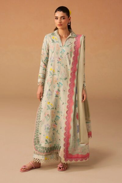 Afrozeh Lawn Sunlaced Green