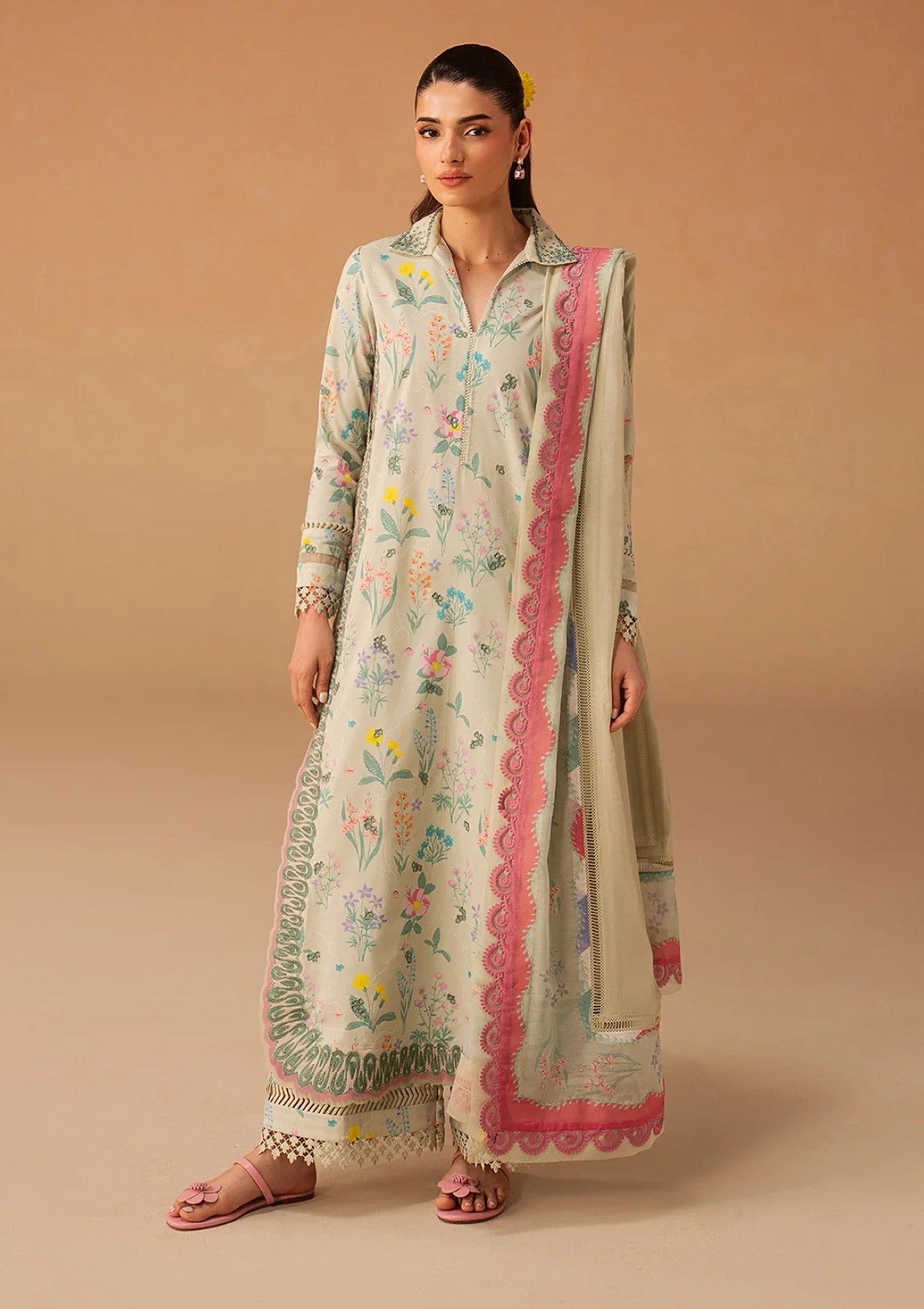 Afrozeh Lawn Sunlaced Green Haze Summer Edit 1 Afrozeh Lawn Sunlaced Green