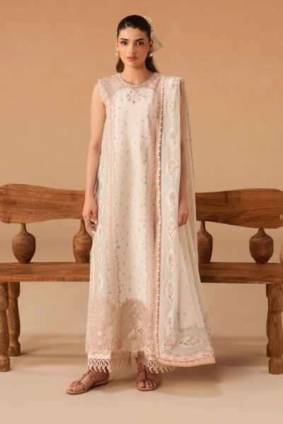 Afrozeh Lawn Sunnival Ivory