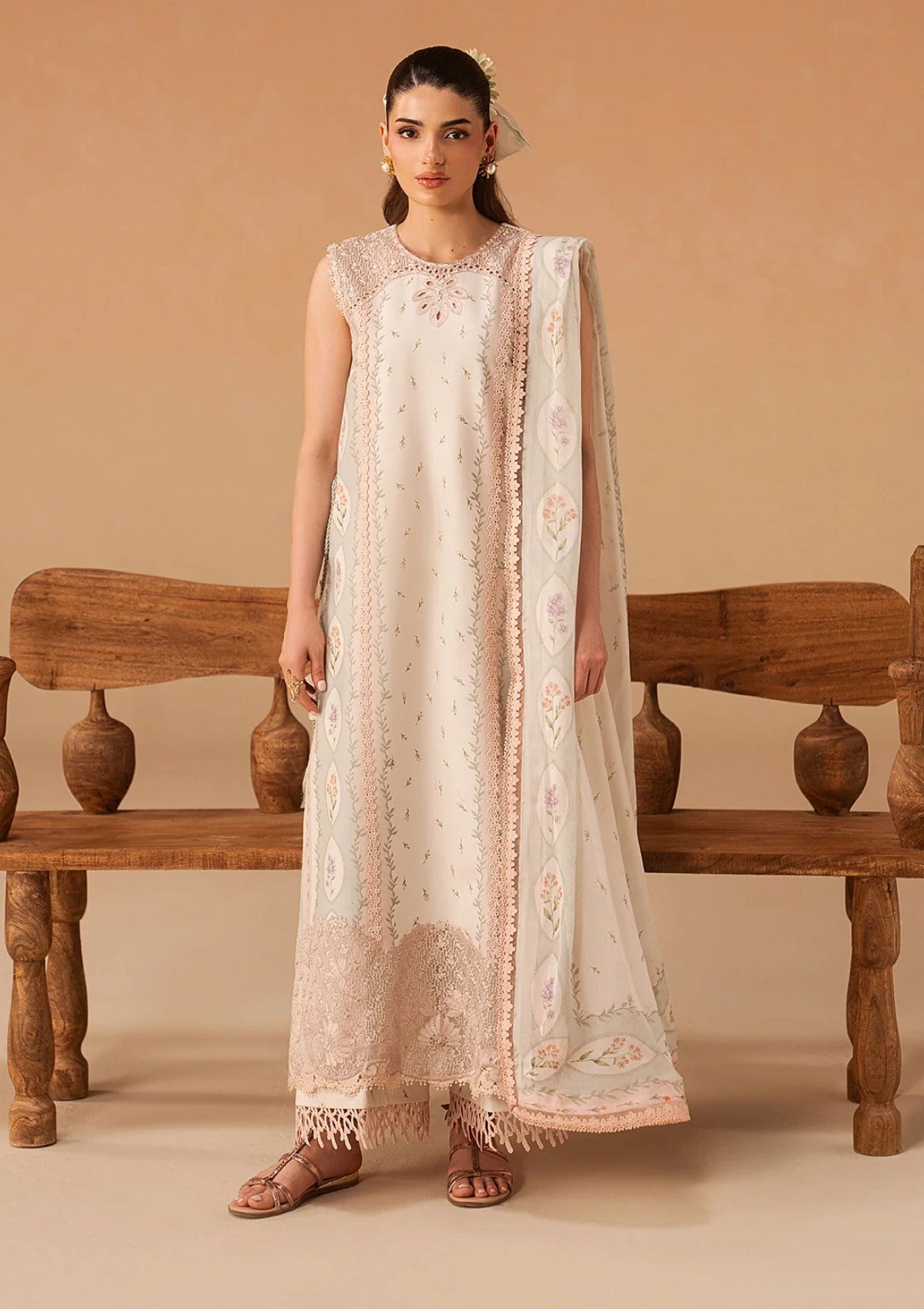 Afrozeh Lawn Sunnival Ivory Haze Summer Edit 1 Afrozeh Lawn Sunnival Ivory